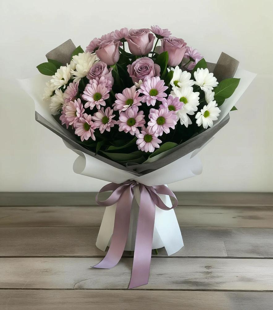 Букет цветов из: Хризантемы и Розы в Моргауши
