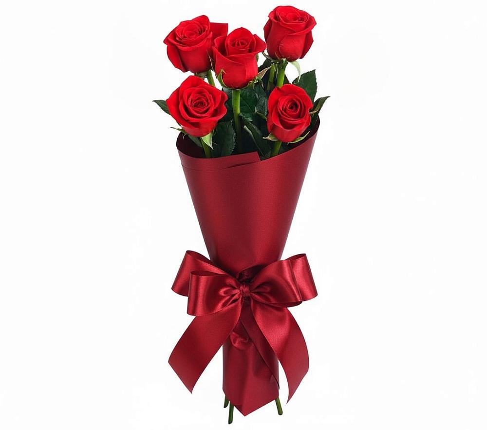 Букет 5 Красных роз Эдлесс Лав в Моргауши