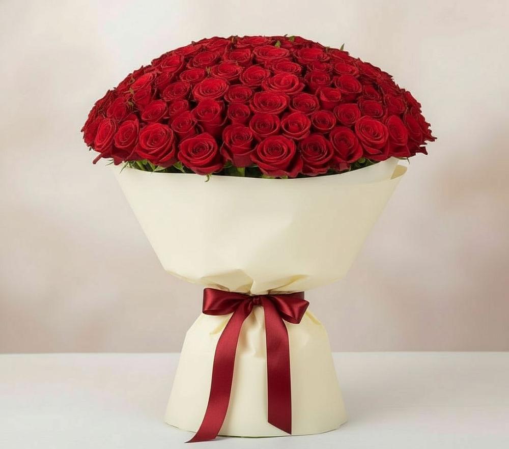 Букет 101 Красная роза Милано в Моргауши