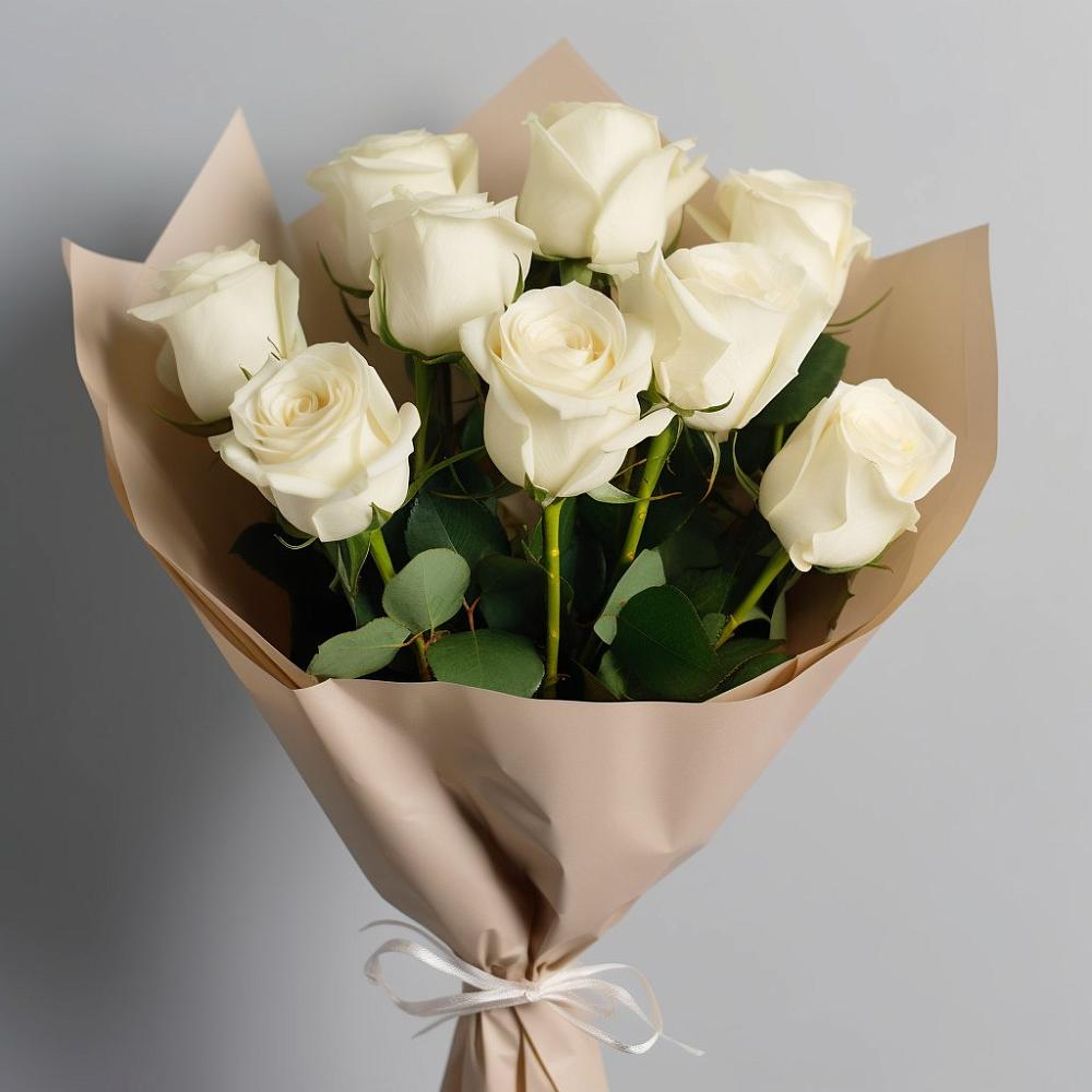 Букет 9 Белых роз Эдлесс Лав в Моргауши