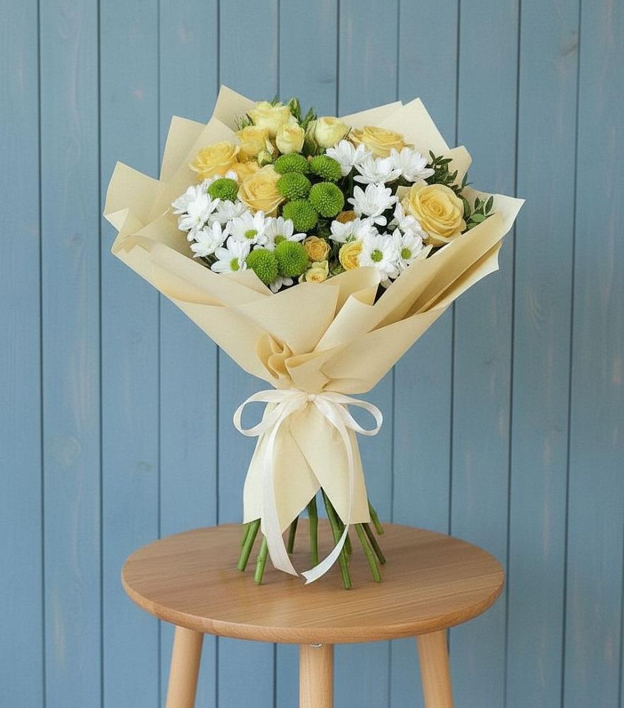 Букет цветов из: Хризантемы и Розы в Моргауши