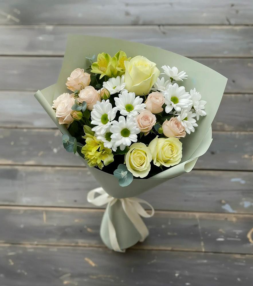Букет цветов из: Альстромерии, Розы и Хризантемы в Моргауши