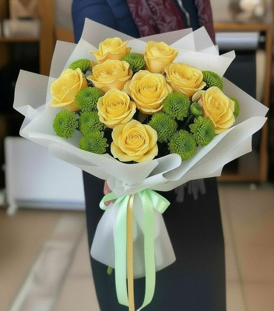 Букет цветов из: Хризантемы и Розы в Моргауши