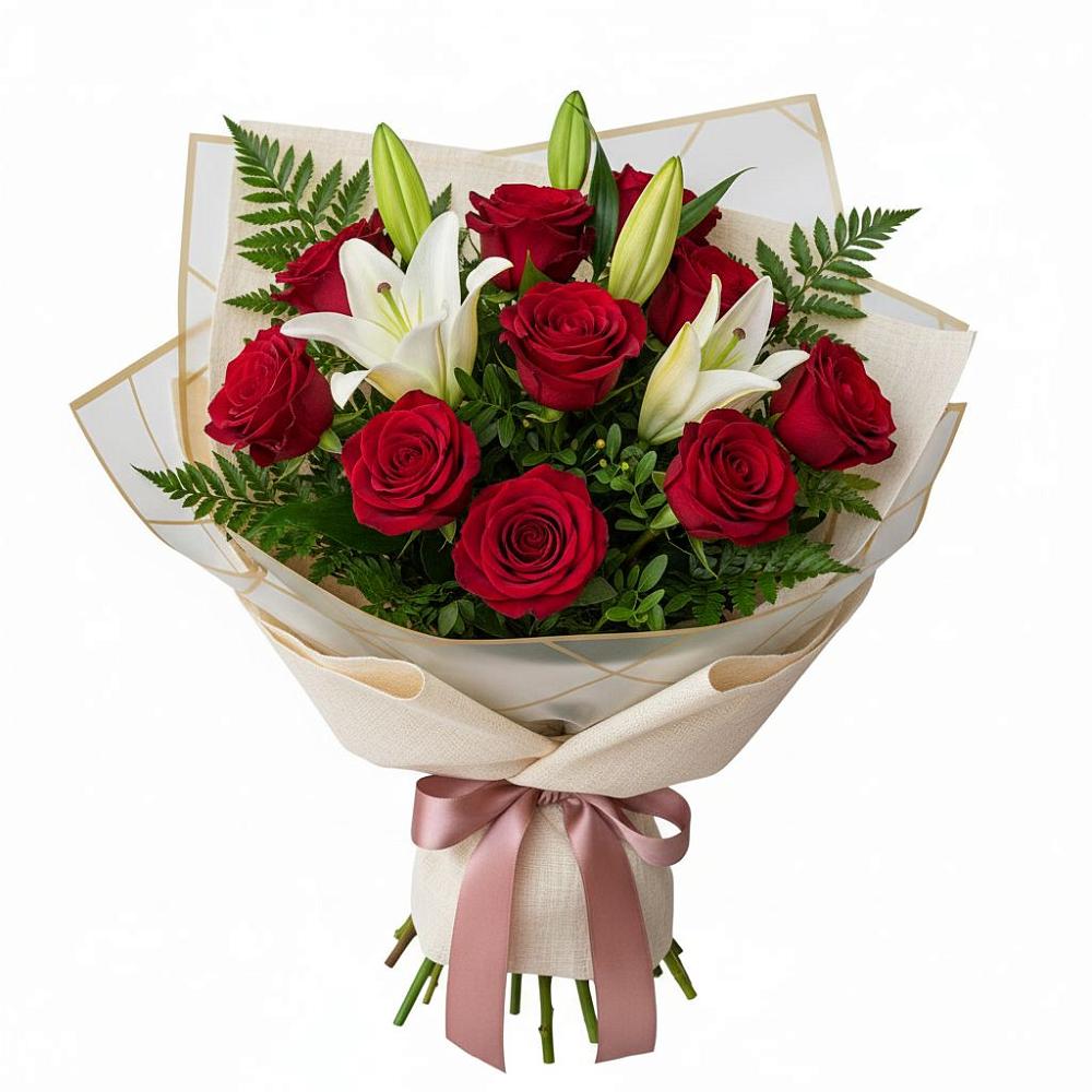 Букет цветов из: Лилии и Розы в Моргауши