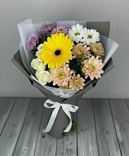 Букет цветов из:  Розы, Герберы и Хризантемы в Моргауши