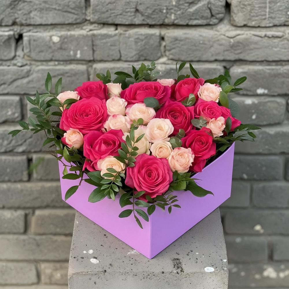 Цветочная композиция из Розы в коробке в Моргауши