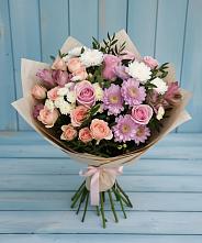 Букет цветов из:  Хризантемы, Розы и Альстромерии в Моргауши