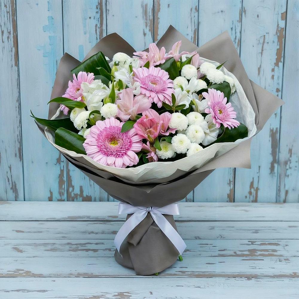 Букет цветов из: Герберы, Альстромерии и Хризантемы в Моргауши