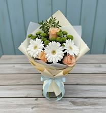 Букет цветов из:  Герберы, Розы и Хризантемы в Моргауши