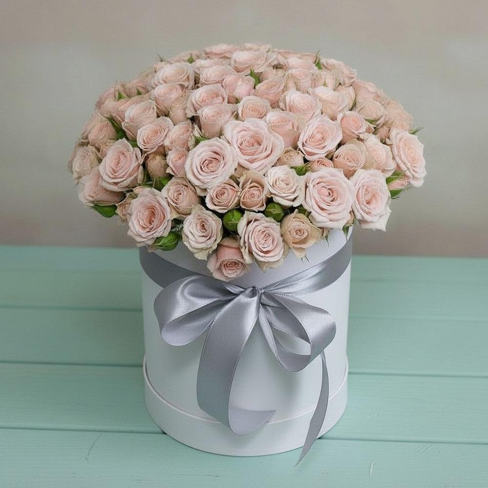 Цветочная композиция из Розы в шляпной коробке в Моргауши