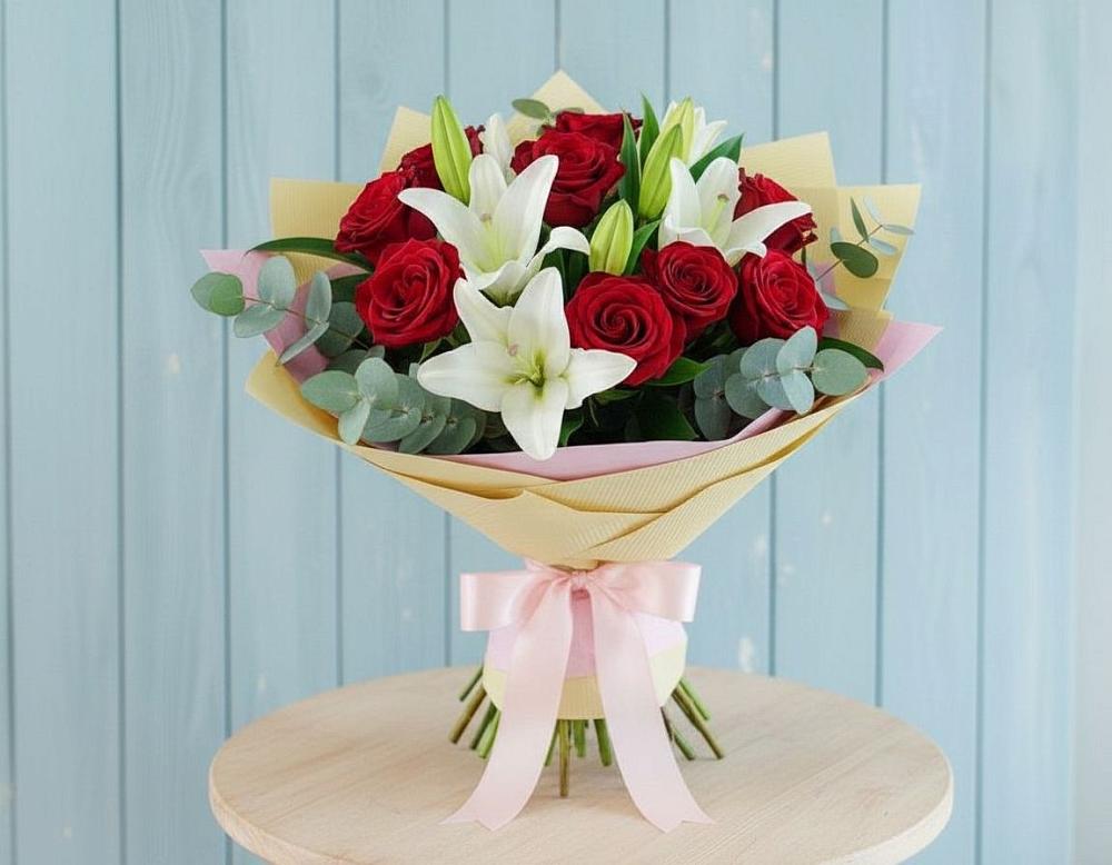 Букет цветов из: Лилии и Розы в Моргауши